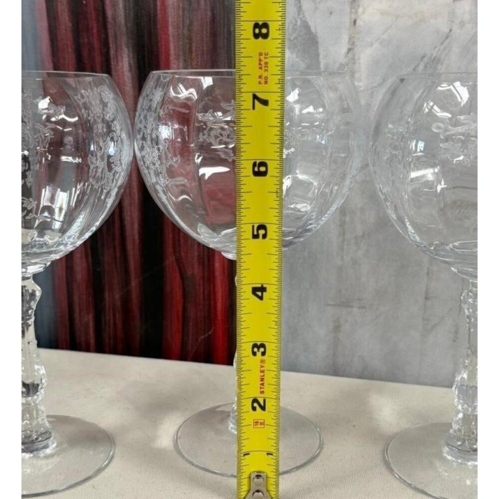 Set Of 4 Fostoria Navarre Clear Magnum Balloon Optic Wine Glasses 148773 - Picture 6 of 6